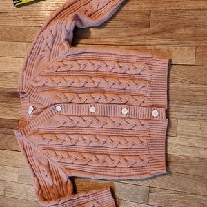 Pink cable knit cardigan